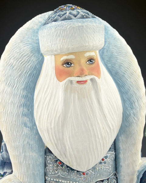Polar Blue Frosted Decorative Russian Santa 12.5 inches