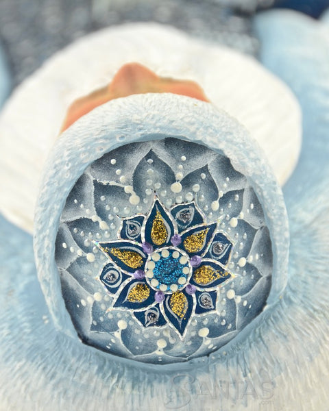 Polar Blue Frosted Decorative Russian Santa 12.5 inches
