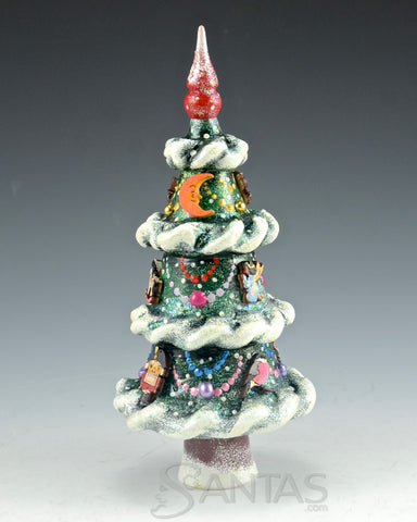 Carved and Frosted Nesting Tree set of 3 pieces - 7 inches