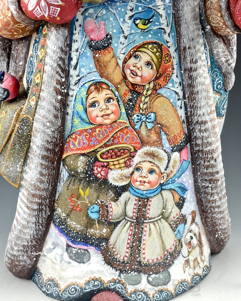 Christmas Wonderland Russian Santa with Birds and Children