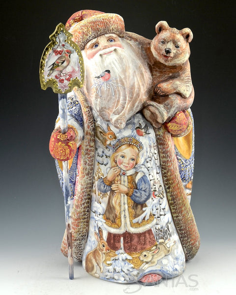 Snow Princess and Wilderness Santa with Bear 14 inches