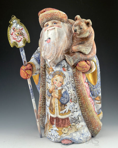 Snow Princess and Wilderness Santa with Bear 14 inches