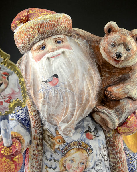 Snow Princess and Wilderness Santa with Bear 14 inches