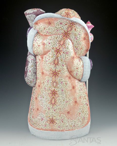 14 inch Scenic Russian Santa with Bear in The Winter Woods