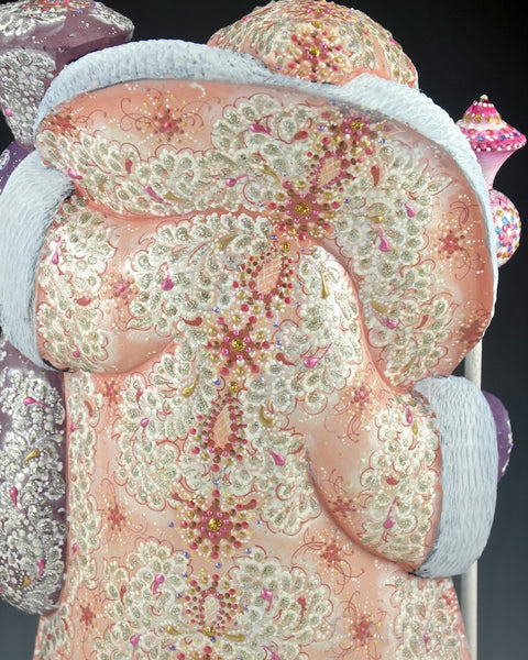 14 inch Scenic Russian Santa with Bear in The Winter Woods