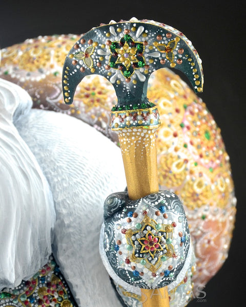 Delivering Christmas Ornate Russian Santa with Gold Toy Bag