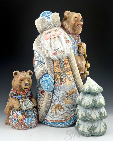 Christmas in The Wilderness Russian Santa with Bears and Scenes