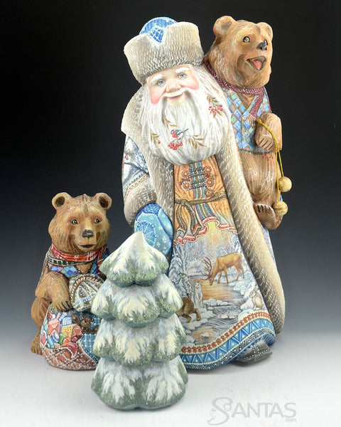 Christmas in The Wilderness Russian Santa with Bears and Scenes