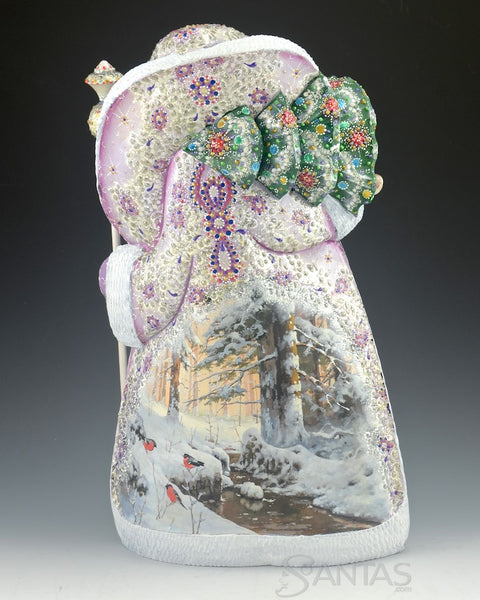 Ornate Russian Santa with Deer and Wilderness Scenes 14 inch