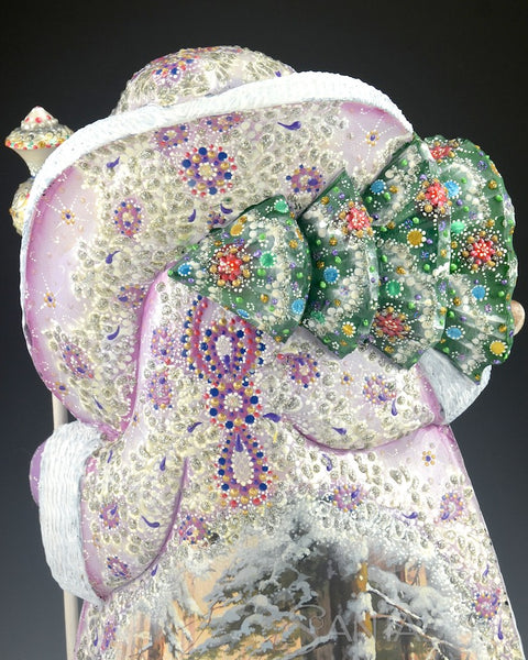 Ornate Russian Santa with Deer and Wilderness Scenes 14 inch