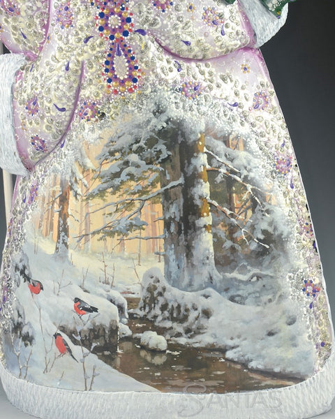 Ornate Russian Santa with Deer and Wilderness Scenes 14 inch