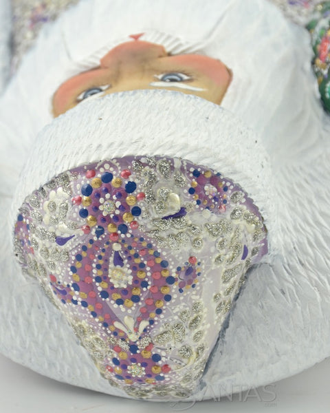 Ornate Russian Santa with Deer and Wilderness Scenes 14 inch