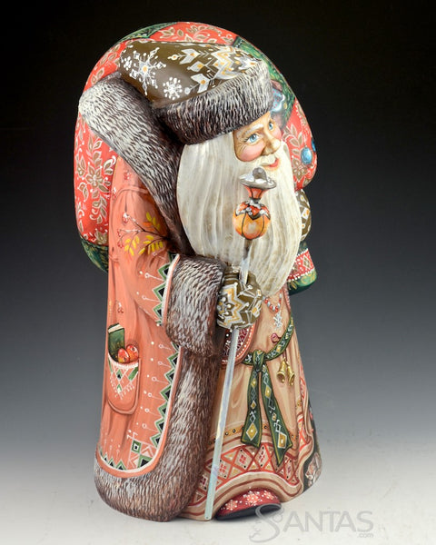 Rich and Colorful Russian Santa with Toy Bag 14 inch