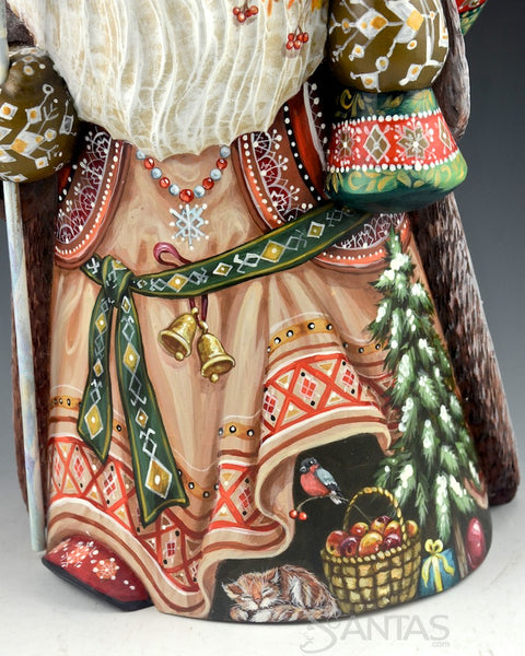 Rich and Colorful Russian Santa with Toy Bag 14 inch
