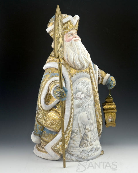 Custom Designed Santa Carving with Beautiful Horse Scene