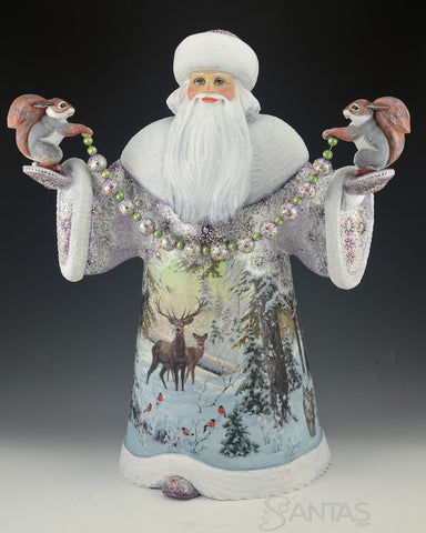 Large Scenic Wilderness Santa with Squirrels and Decorations