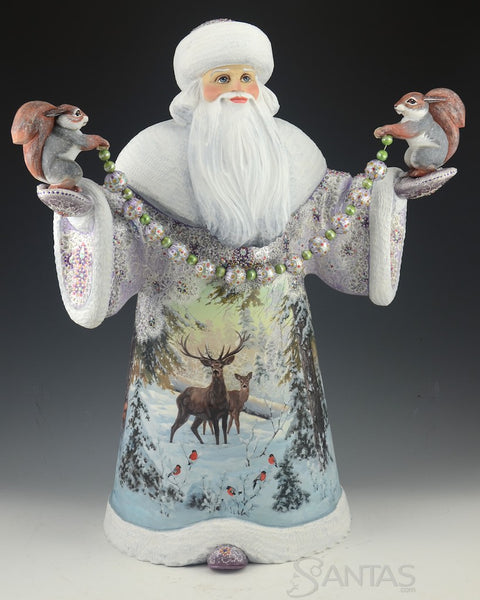 Large Scenic Wilderness Santa with Squirrels and Decorations