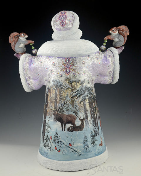 Large Scenic Wilderness Santa with Squirrels and Decorations