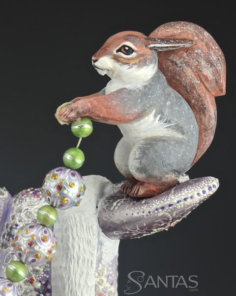 Large Scenic Wilderness Santa with Squirrels and Decorations