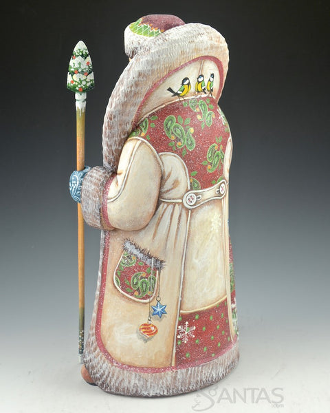 12 inch Russian Santa with Children and Birds