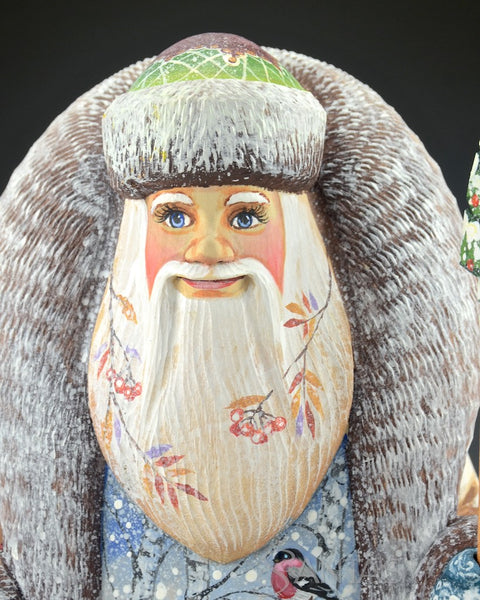 12 inch Russian Santa with Children and Birds