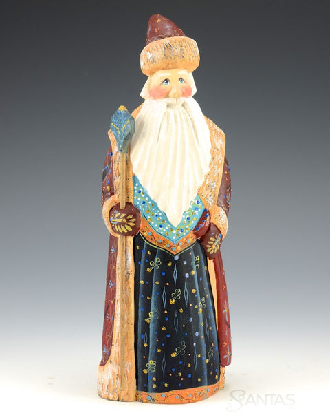 Red White and Blue Wood Santa Claus 9"