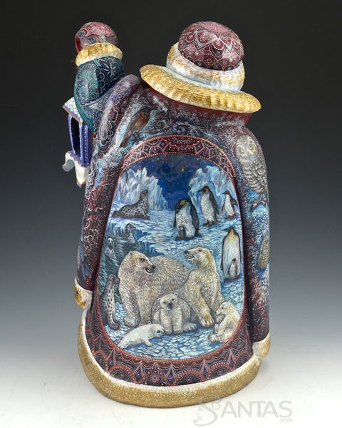 Great Northern Arctic Russian Santa with Marine Wildlife 14 inch