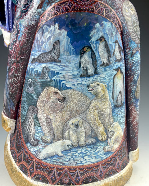 Great Northern Arctic Russian Santa with Marine Wildlife 14 inch