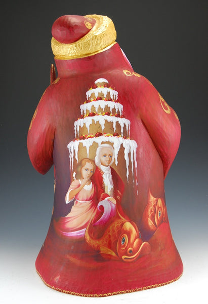 Royal Red Nutcracker - Russian Santa Claus Carving