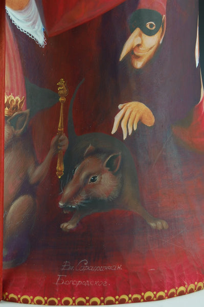 Royal Red Nutcracker - Russian Santa Claus Carving