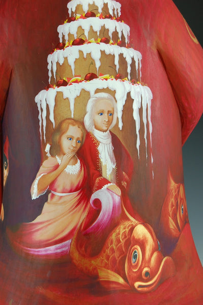 Royal Red Nutcracker - Russian Santa Claus Carving