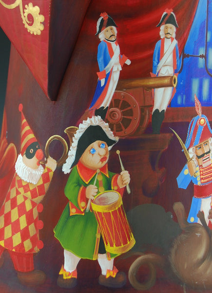 Royal Red Nutcracker - Russian Santa Claus Carving