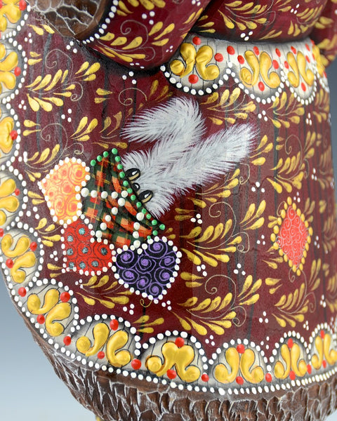 Wood Carved Russian Santa with Violin