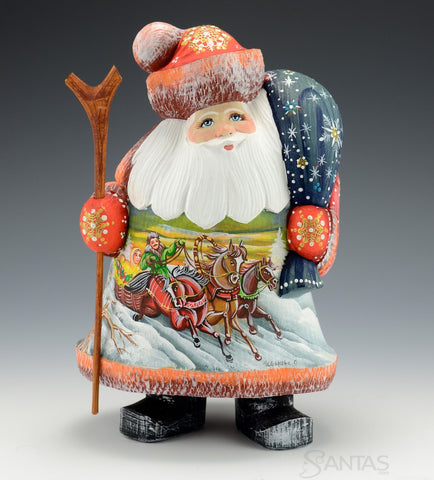 Stout Santa with Troika and Winter Scenes
