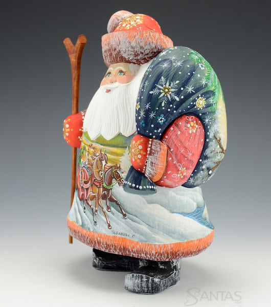 Stout Santa with Troika and Winter Scenes