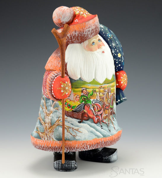 Stout Santa with Troika and Winter Scenes