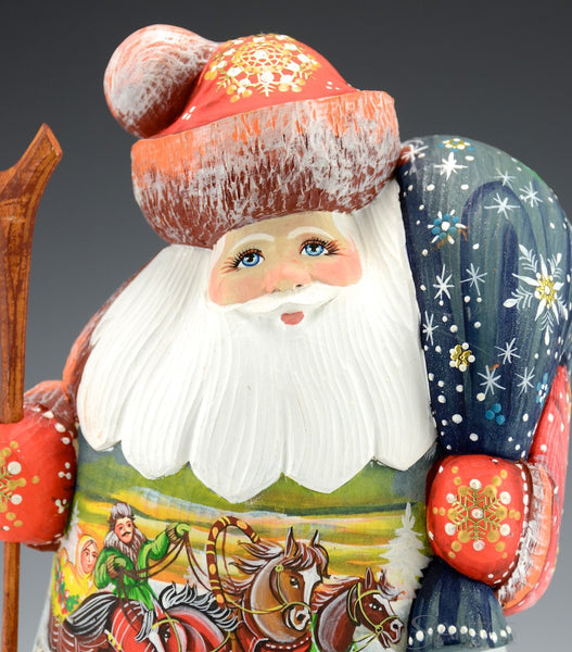 Stout Santa with Troika and Winter Scenes