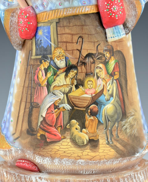 Santa with Lantern and Nativity Scene