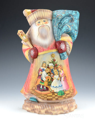 Santa with Old Fashion Rocking Horse Scene