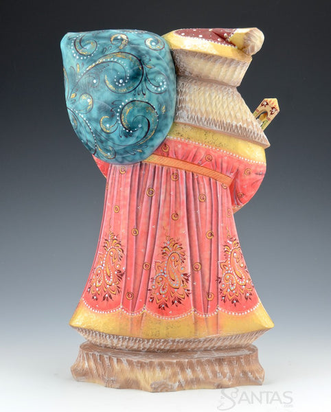 Santa with Old Fashion Rocking Horse Scene