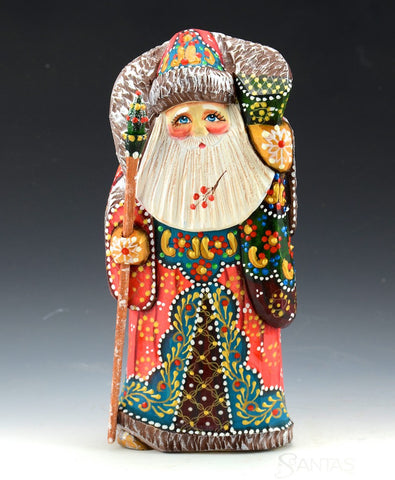 Colorful Santa with Staff and Toybag