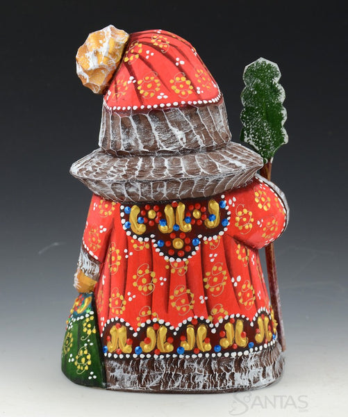 Colorful Stout Santa with Staff 5.5"