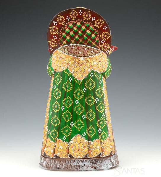 Emerald Green Santa with Birds