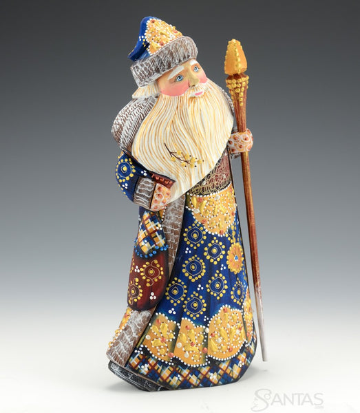 Elegant Blue and Gold Russian Santa