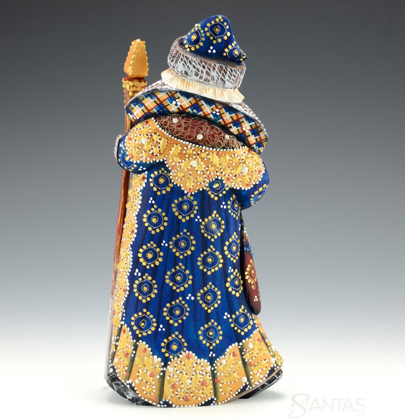 Elegant Blue and Gold Russian Santa