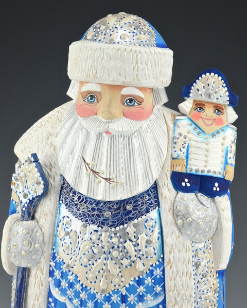 Beautiful Blue Decorative Santa with Nutcracker