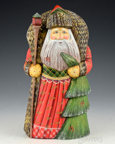 Christmas Colors Russian Santa with Tree