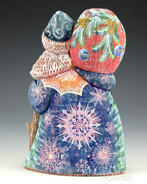 Eight Tiny Reindeer Russian Santa Carving