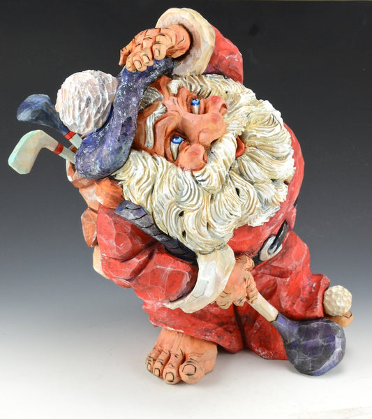 The Long Drive - Golfing Santa by David Sabol