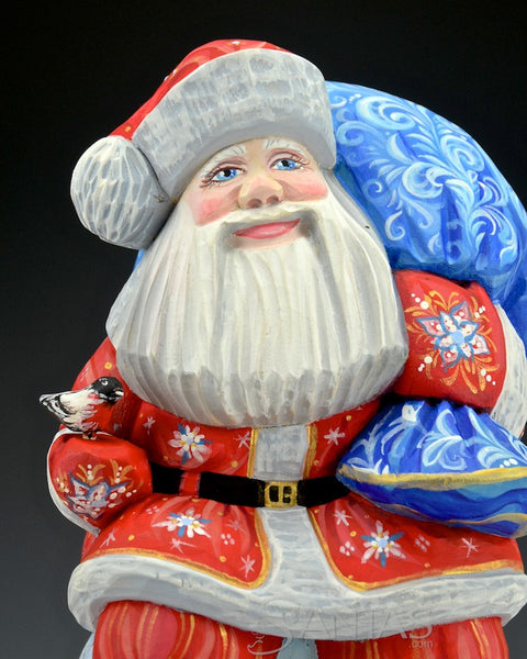 Sitting Russian Santa With Winter Scenes